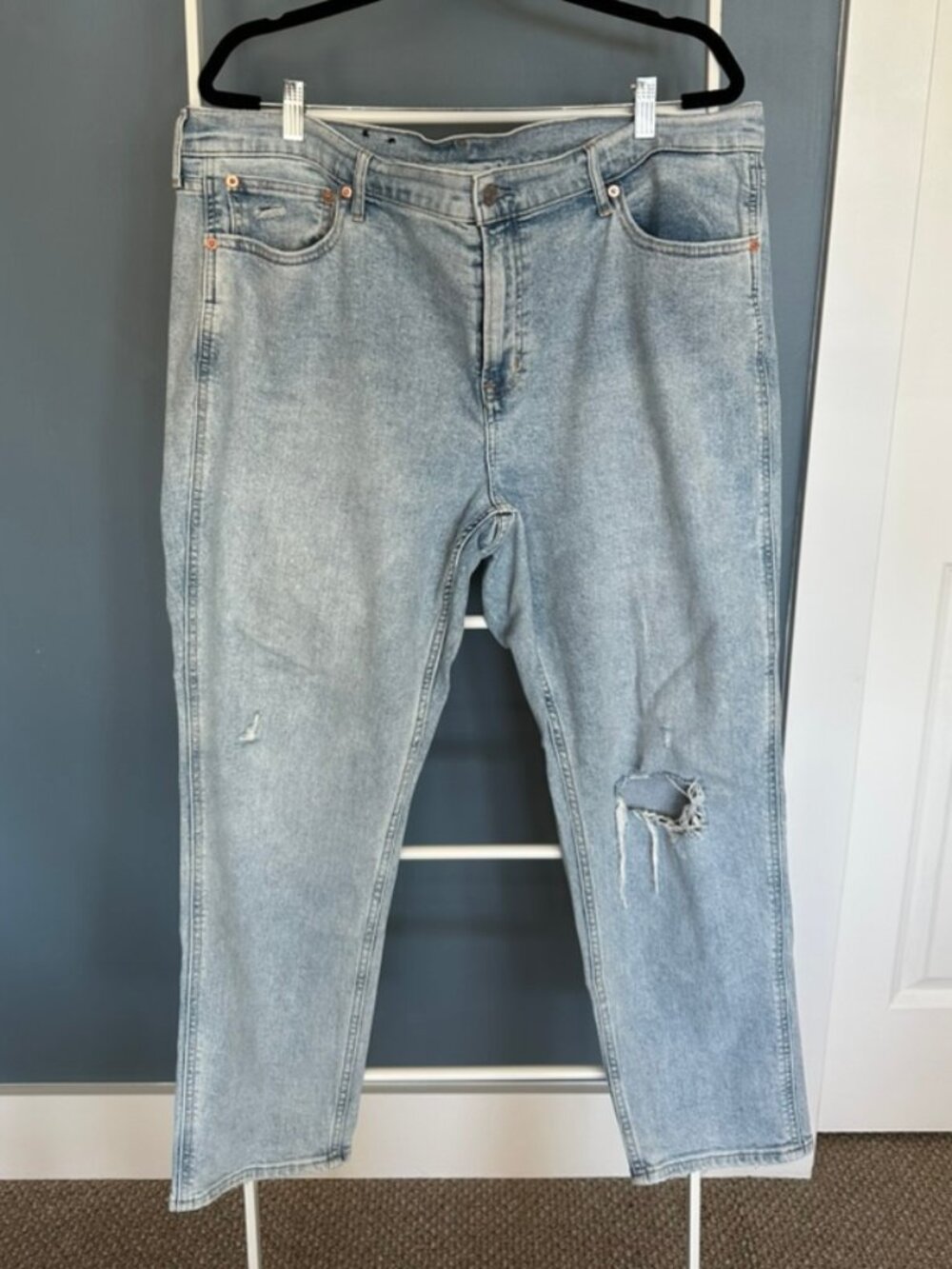 Gap Mid Rise Vintage Slim Jeans Light Wash Distressed Sz 20
